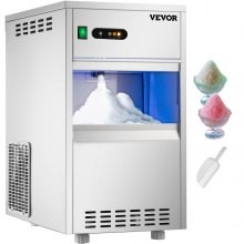 VEVOR Máquina de Hielo en Escamas 280 W Fabricador De Hielo de Acero Inoxidable para Encimera 55 L