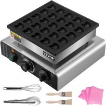 VEVOR Maquina Gofres Gofrera Eléctrica 25 Piezas Plancha para Waffle 850 W Control de Temperatura 50 ~ 300 °C Plancha de Gofres