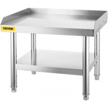 VEVOR Mesa de cocina Soporte para parrilla de acero inoxidable 24 x 28 x 24 pulgada mesa de acero inoxidable mesa de soporte pa