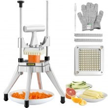 VEVOR Cortador de frutas y verduras comercial Cortador de cebolla hoja de 1/4 pulgadas cortador de alimentos profesional cortad