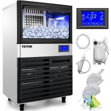 VEVOR Maquina De Hielo Fabricador De Hielo Máquina para Hacer Hielo 50KG/24H Panel de Control Inteligente de Lcd