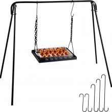 VEVOR Grill Swing, Campfire Cooking Stand 44 Lbs Capacidad, Campfire Grill Stand con patas ajustables, BBQ Grill con ganchos y