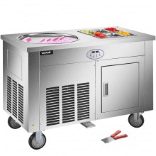 VEVOR Máquina de rollo de helado frito Máquina de rollo de hielo comercial de una sola cacerola maquina de helados de acero ino