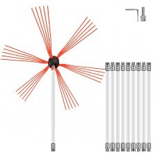 VEVOR Kit de barrido de chimenea de 33 pies de longitud, kit de herramientas de limpieza de chimenea con 10 varillas flexibles