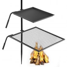 VEVOR Parrilla Giratoria para Barbacoa 2 Capas Parrilla Giratoria Acero 153,5 cm