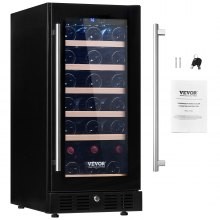 Enfriador de vino VEVOR, capacidad para 30 botellas debajo del mostrador, refrigerador de vino integrado o independiente, enfri