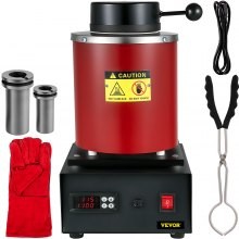 VEVOR Horno de Fusión de Oro 3 kg 1150 °C Horno de Fundición Eléctrico 1750 W Horno de Fusión Automático con Grafito para Fundi