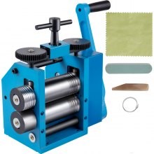 VEVOR Rolling Mills 3"/76mm Jewelry Rolling Mill Machine Ratio de engranaje 1:2.5 Wire Roller Mill 0.1-7mm Prensa Espesor Combi