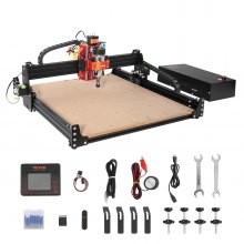 VEVOR Máquina enrutadora CNC, 300 W, kit de fresadora para tallado y grabado en madera con control GRBL de 3 ejes, 400 x 400 x