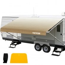 Toldo VEVOR RV de 14 pies, tela de repuesto para toldo de 13 pies 2 pulgadas, repuesto de toldo para caravana marrón desteñido,