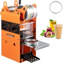 VEVOR Máquina selladora manual de tazas de té, 300-500 tazas/h Máquina selladora manual de té Boba, naranja, 90/95 mm de diámet