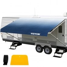 Reemplazo de tela de toldo VEVOR RV, tamaño de 14 pies, parasol impermeable de vinilo de 15 oz, tela de repuesto para toldo ext