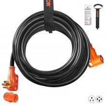 VEVOR 30ft RV Cable de extensión Cable de alimentación 50Amp NEMA 14-50R/NEMA 14-50P ETL listado