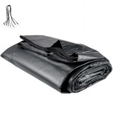 Lonas de cama plana VEVOR, lona de camión de cama plana de 18 oz, lona de madera de vinilo de 16x20 pies, lona de remolque negr