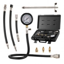 VEVOR Kit adaptador de probador de compresión, 9 piezas de prueba de compresión de fugas de cilindro de motor automotriz, manóm