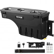 VEVOR Caja de almacenamiento para caja de camión, tapa con cerradura, caja de herramientas impermeable ABS para rueda de 6,6 ga
