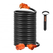 VEVOR Cable de extensión para RV de 50 pies, 50 A, cable de alimentación STW RV resistente, NEMA 14-50R hembra NEMA 14-50P mach