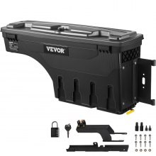 VEVOR Caja de almacenamiento para caja de camión, compatible con Ford F150 2015-2020, lado del pasajero, tapa con cerradura, ca
