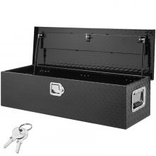 Caja de herramientas VEVOR de aluminio resistente para cama de camión, caja de herramientas con placa de diamante con asa later