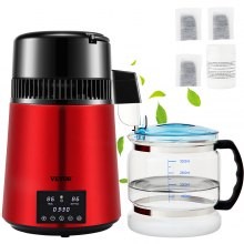 Destilador de agua VEVOR de 1,1 galones, 0,3 galones por hora, 750 W, máquina para hacer agua destilada, temporizador de 0 a 99