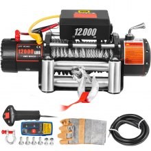 VEVOR Truck Winch 12000lbs Cabrestante eléctrico 85ft/26m Cable de acero 12V Power Winch Jeep Winch con control remoto inalámbr