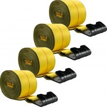 Correas de camión VEVOR, correas de cabrestante de 4 x 30 pies con gancho plano, amarres de cama plana, capacidad de carga de 1