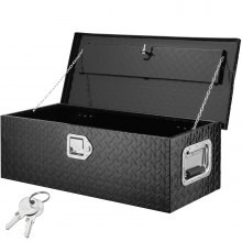 Caja de herramientas VEVOR de aluminio resistente para cama de camión, caja de herramientas con placa de diamante con asa later