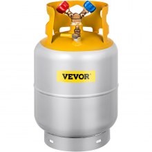 Tanque de recuperación de refrigerante VEVOR, capacidad de 30 LBS, válvula en Y para líquido/vapor, diseño de cuello de válvula