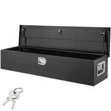 Caja de herramientas VEVOR de aluminio resistente para cama de camión, caja de herramientas con placa de diamante con asa later
