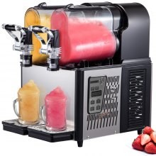 VEVOR Máquina de Granizado de Hielo Comercial Maquina para frappe 2x3 L con Panel de Control 340 W